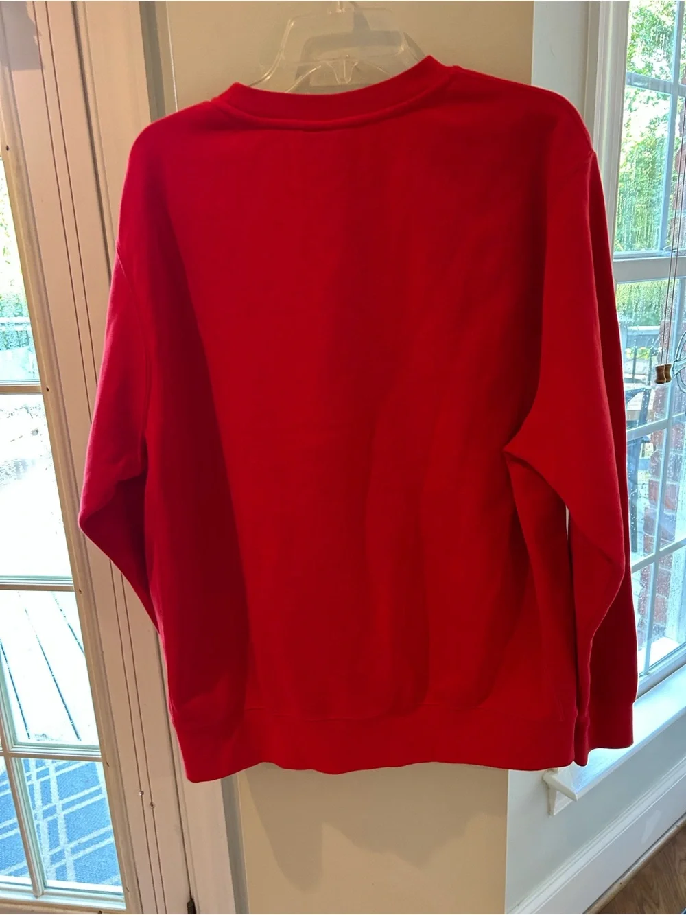 Nike Men’s Red Crewneck Sweatshirt with White Swoosh